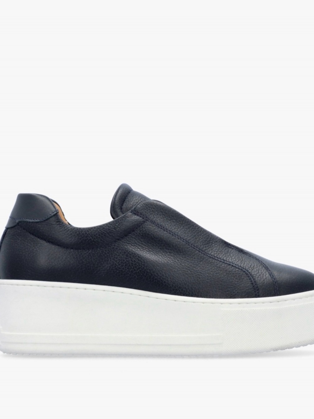 Daniel Footwear Navy Leather Platform Slip-On Sneakers with White Sole